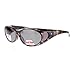 Fit Over Glasses Polarized Sunglasses Oval Frame for Small Glasses Black Brown Stripe