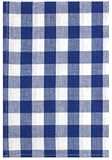 Durable Hand Woven 100% Cotton Picnic Check Blue Dishtowel 18" X 28" Set / 6