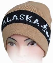 Alaska Beanie Hat Skull Tan Dog Team Knit Stocking Hat