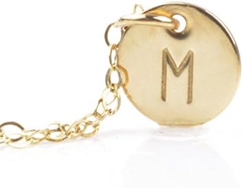 Alphabet Initial Necklace Tiny Personalized Disc Necklace Layering Necklace, Gold Initial, Hand stamped initial Monogram Necklace