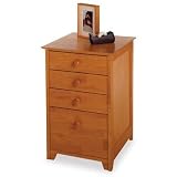 Winsome Solid Wood 4 Drawer Lateral Wood File Cabinet in Honey Pine