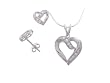 Sterling Silver Heart Necklace and Earring Set