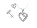 Sterling Silver Heart Necklace and Earring Set