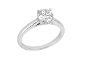 0.90 Ct Round E/VS Certified (Clarity Enhanced) Solitaire Diamond Engagement Ring in 14KW