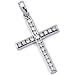 14Kt White Gold Diamond Blessed Cross Pendant