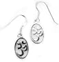 Sterling Silver OM Hindu Symbol Dangle Hook Earrings