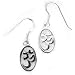 Sterling Silver OM Hindu Symbol Dangle Hook Earrings