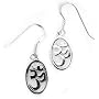 Sterling Silver OM Hindu Symbol Dangle Hook Earrings