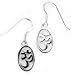 Sterling Silver OM Hindu Symbol Dangle Hook Earrings