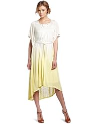 Belted High-Low-Hem Linen/Rayon Maxi Dress 