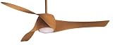 Minka-Aire Fans F803-MP 58 Artemis Contemporary Maple Ceiling Fan w/ Light, Wall Ctrl & Blades