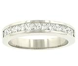 Channel Set Princess Cut Diamond Wedding Band .75cttw