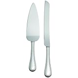 Vera Wang Wedgwood Grosgrain Silver Plate Cake Knife and Server Set