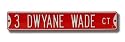 MIAMI HEAT "3 DWYANE WADE CT" Authentic METAL STREET SIGN (6" X 36")