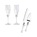 Beach Champagne Flutes and Server Set- White
