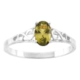Sterling Silver 6 x 4 MM Oval Shaped Imitation Peridot Teen's Ring