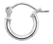 Sterling Silver Tiny Hoop Earrings with Snap-Bar Closure. over 3/8" (10 mm) Diameter.