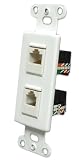 OEM Systems Pro-Wire Combination Jack Plate (1 RJ-11, 1 RJ-45), White