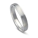 18k White Gold Satin Finish Men's Wedding Ring, 4mm