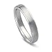 14k White Gold Satin Finish Men's Wedding Ring, 4mm