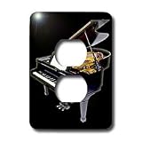 Piano - Grand Piano - Light Switch Covers - 2 plug outlet cover