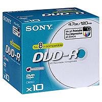 Childrens Toyshop  Electronics : Sony DVD-R (8X speed) Inkjet printable jewel case 10pk