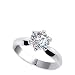 Brilliant Cut Clear Cubic Zirconia Solitaire 3mm Band Sterling Silver Ring Size 8