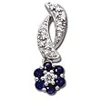 Blue Sapphire and Diamond Flower Necklace