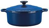 Chasseur Cast Iron Round Casserole Blue 22cm