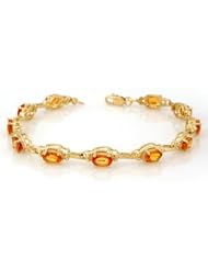 Genuine 8.0 ctw Yellow Sapphire Bracelet 10K Yellow Gold