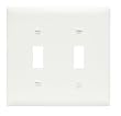 Pass & Seymour TP2W TradeMaster Two-Gang Two-Toggle Wall Plate, White