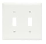 Pass & Seymour TP2W TradeMaster Two-Gang Two-Toggle Wall Plate, White