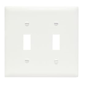 Pass & Seymour TP2W TradeMaster Two-Gang Two-Toggle Wall Plate, White