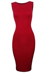 Plus Size Cotton/Rayon/Spandex Sleeveless Midi Dress 