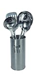 Zeller 27343 K&uuml;chenutensilienhalter-Set, 5-teilig 14/1, &oslash; 10 x 18.5 cm, Edelstahl