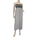 Plus Size Gray Smocked Bodice Maxi Babydoll Dress - 2X image 2