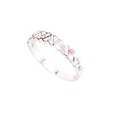 Image of Pretty Pink CZ Hearts Ring