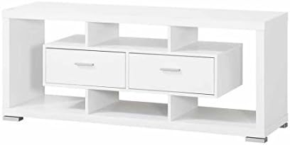 Coaster Contemporary White TV Console for TVs up to 46"