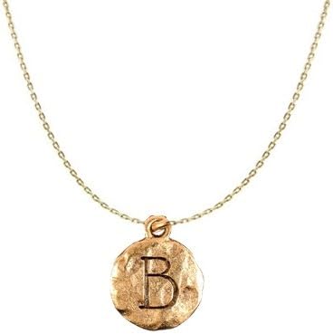 Chelsea Hill "Beta" Sorority Symbol or Monogram Initial "B" Necklace, Gold-Tone Hammered Pewter