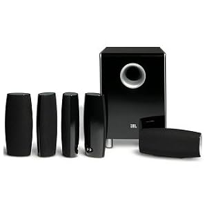 JBL CS6100BG High Performance, complete 6-Piece Home Theater Speaker System with Brackets (Black Gloss)