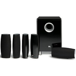 JBL CS6100BG High Performance, complete 6-Piece Home Theater Speaker System with Brackets (Black Gloss)