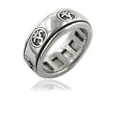 Sterling Silver OM or Aum Hindu Yoga Symbol Spinning Motion Ring (Size 4,5,6,7,8,9,10,11,12,13,14,15)