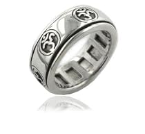 Sterling Silver OM or Aum Hindu Yoga Symbol Spinning Motion Ring (Size 4,5,6,7,8,9,10,11,12,13,14,15)