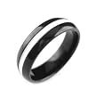 Stainless Steel Black Ring - Size: 8-11