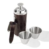 Leather Hunting Flask With Two Cups by F. Hamman