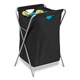 Fold Up Nylon Hamper in Black [Set of 2]