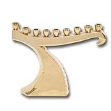 Alef Judaica M7325 Wave Shaped Brass Menorah