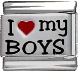 Clearly Charming I Heart My Boys Red Heart Laser Italian Charm