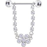Crystalline Jeweled Petals Of Passion Dangle Nipple Shield
