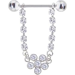 Crystalline Jeweled Petals Of Passion Dangle Nipple Shield